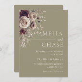 Terracotta Blush Dusty Floral Wedding Kaart (Voorkant / Achterkant)