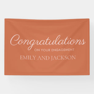 Terracotta Blush Elegant Script Verloving Spandoek