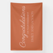 Terracotta Blush Elegant Script Verloving Spandoek (Verticaal)