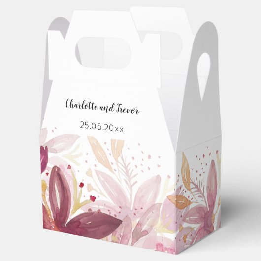 Terracotta Blush Floral Elegant Bedankdoosjes (Geopend)