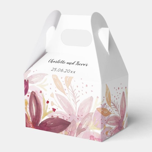 Terracotta Blush Floral Elegant Bedankdoosjes (Voorkant Zijde)