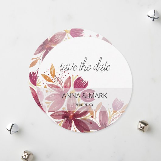 Terracotta Blush Floral Elegant Feestdagenkaart (Voorkant / Achterkant in situ)