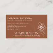 Terracotta Blush Flower Bride Body Mode Visitekaartje (Achterkant)