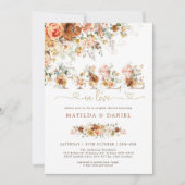 Terracotta Blush Flower Herfst in Love Vrijgezelle Kaart (Voorkant)