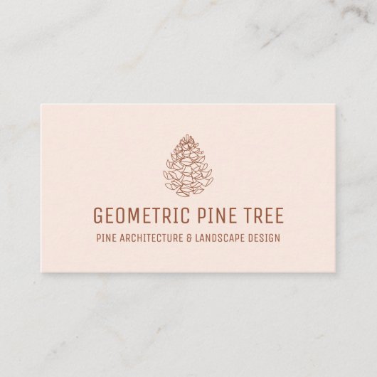 Terracotta Blush Forest Tree Rustic Pine Visitekaartje (Voorkant)