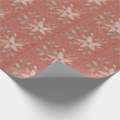 Terracotta Blush Lace Waterverf Cadeaupapier (Hoek)