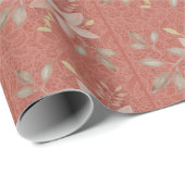 Terracotta Blush Lace Waterverf Cadeaupapier (Rol Hoek)