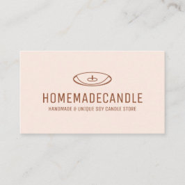 Terracotta Blush Minimal Logo Zelfgemaakte Kaars Visitekaartje
