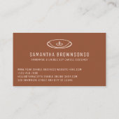 Terracotta Blush Minimale Logo Homemade Candle Visitekaartje (Achterkant)