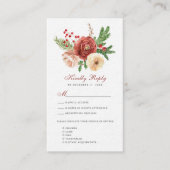 Terracotta Blush Pink Floral Foliage Wedding RSVP Informatiekaartje (Voorkant)