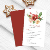 Terracotta Blush Pink Floral Foliage Wedding RSVP Informatiekaartje