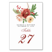 Terracotta Blush Pink Floral Pine Winter Wedding Kaart (Achterkant)