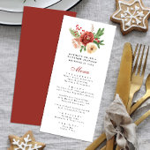 Terracotta Blush Pink Floral Pine Winter Wedding Menu