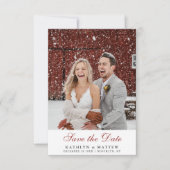 Terracotta Blush Pink Floral Pine Winter Wedding Save The Date (Voorkant)