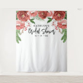 Terracotta Blush Pink Floral Vrijgezellenfeest Wandkleed (Voorkant)