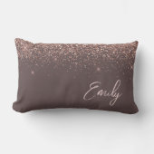 Terracotta Blush Pink Rose Gold Glitter Monogram Kussen (Voorkant)