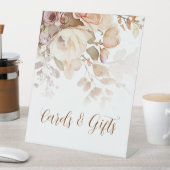 Terracotta Blush Roze Bloemen Kaarten en geschenke Reclamebord Met Voetstuk (Insitu)