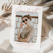 Terracotta Blush Signature Script Photo Afstuderen Aankondiging