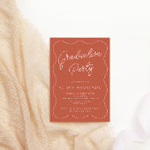 Terracotta & Blush Squiggle Graduation Party Kaart