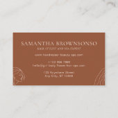 Terracotta Blush Woman Feminine Hair Salon Visitekaartje (Achterkant)