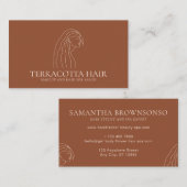 Terracotta Blush Woman Feminine Hair Salon Visitekaartje (Voorkant / Achterkant)
