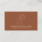 Terracotta Blush Woman Feminine Hair Salon Visitekaartje (Voorkant)