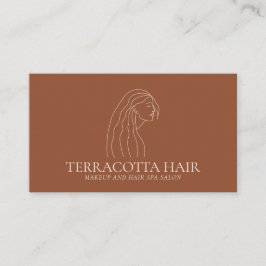 Terracotta Blush Woman Vrouwelijk Kapsalon Visitekaartje