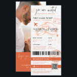 Terracotta Boarding Pass Bestemming Bruiloft Kaart<br><div class="desc">Terracotta instapkaart bestemming bruiloft uitnodiging. Overeenkomende objecten beschikbaar.</div>