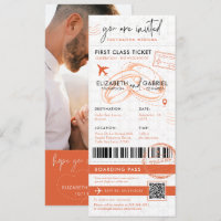 Terracotta Boarding Pass Bestemming Bruiloft