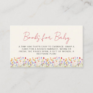 Terracotta Boeken voor Baby Wildflower Shower Informatiekaartje
