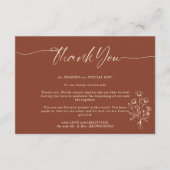 Terracotta Boeket Boho Botanische Dank Je Informatiekaartje (Voorkant)