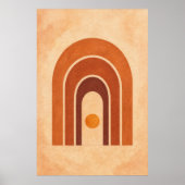 Terracotta Bogen bij Schemering Gouache Boho Kunst Poster (Voorkant)