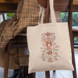 Terracotta Bogen en Bloemen Bloemen Tote Bag