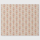 Terracotta Bogen en Bloesems Patroon Cadeaupapier (Vlak)