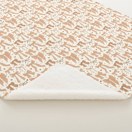 Terracotta bogen en harten patroon sherpa deken (3/4)