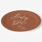 Terracotta Bohemian Aardse Meisje Baby shower Papieren Bordje (Gekanteld)