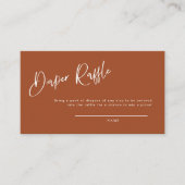 Terracotta Bohemian Baby shower Diaper Raffle Kaar Informatiekaartje (Voorkant)