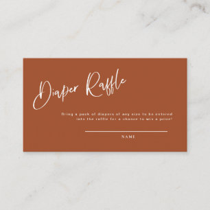 Terracotta Bohemian Baby shower Diaper Raffle Kaar Informatiekaartje