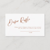 Terracotta Bohemian Baby shower Diaper Raffle Kaar Informatiekaartje (Voorkant)