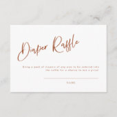 Terracotta Bohemian Baby shower Diaper Raffle Kaar Informatiekaartje (Voorkant)