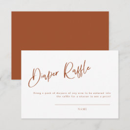 Terracotta Bohemian Baby shower Diaper Raffle Kaar Informatiekaartje