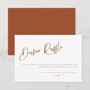 Terracotta Bohemian Baby shower Diaper Raffle Kaar Informatiekaartje