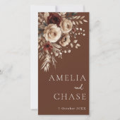 Terracotta Bohemian Bloemen Wedding Programma (Voorkant)