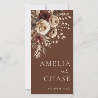 Terracotta Bohemian Bloemen Wedding Programma