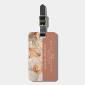 Terracotta Bohemian elegant modern pamapgras Bagagelabel (Voorkant verticaal)