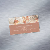 Terracotta Bohemian elegant modern pampasgras Bu Magnetisch Visitekaartje (Voorbeeld)