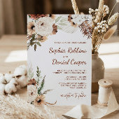 Terracotta Bohemian Floral Aardse bruiloft Kaart