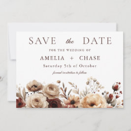 Terracotta Bohemian Floral Wedding Save The Date