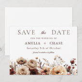 Terracotta Bohemian Floral Wedding Save The Date (Voorkant / Achterkant)