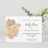 terracotta bohemian gras foto baby shower save the date (Staand voorkant)